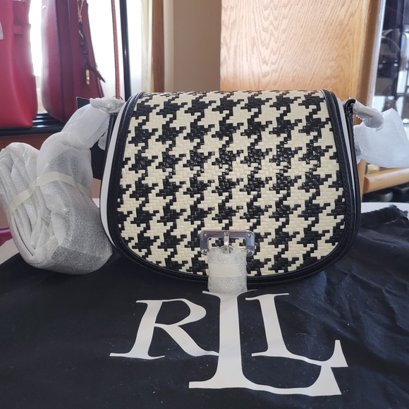 Lauren Ralph Lauren Tanner Houndstooth Medium Crossbody Bag - Picture 6 of 11